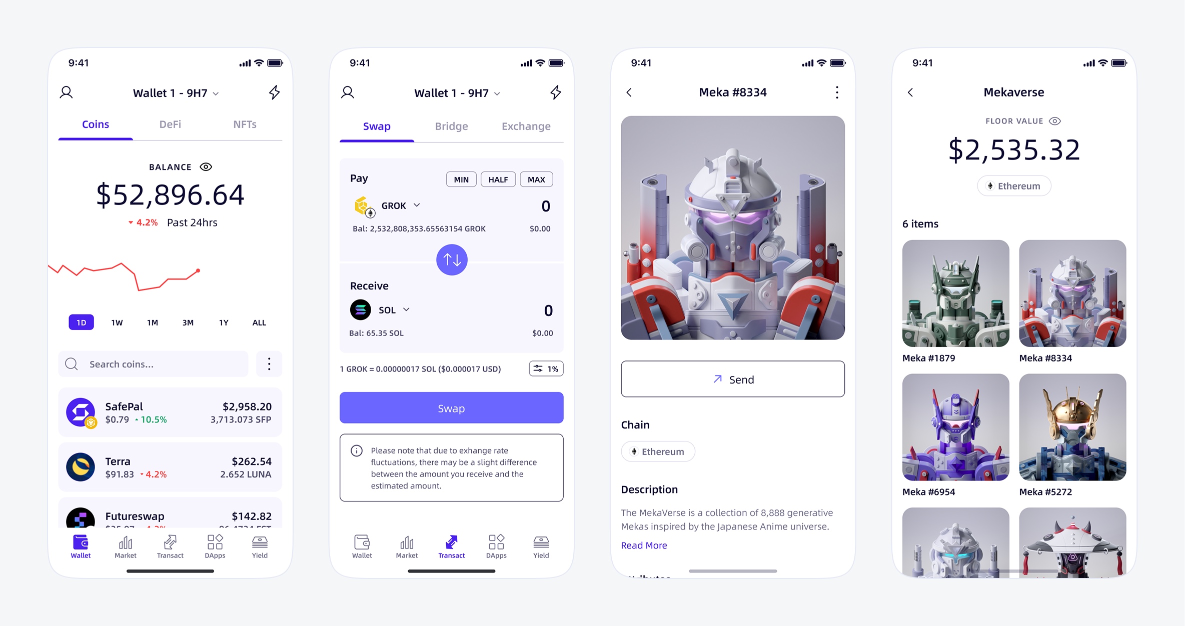 SafePal design system in light mode